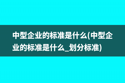 中型企业的标准是什么(中型企业的标准是什么 划分标准)
