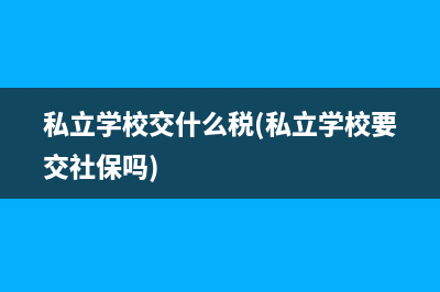 私立学校交什么税(私立学校要交社保吗)