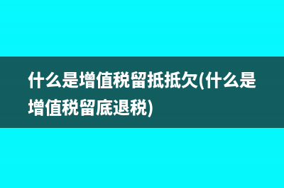 什么是增值税留抵抵欠(什么是增值税留底退税)