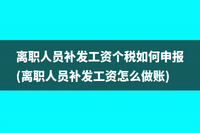 离职人员补发工资个税如何申报(离职人员补发工资怎么做账)