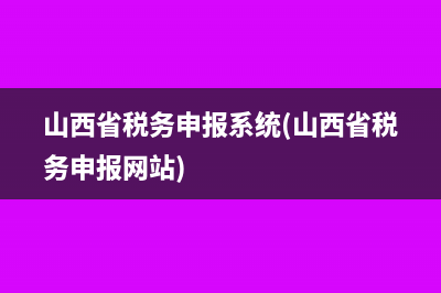 山西省税务申报系统(山西省税务申报网站)