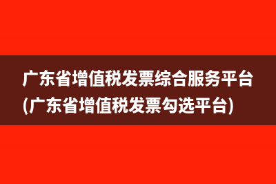 广东省增值税发票综合服务平台(广东省增值税发票勾选平台)