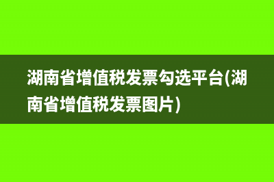 湖南省增值税发票勾选平台(湖南省增值税发票图片)