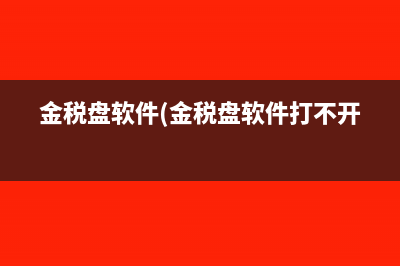 金税盘软件(金税盘软件打不开)