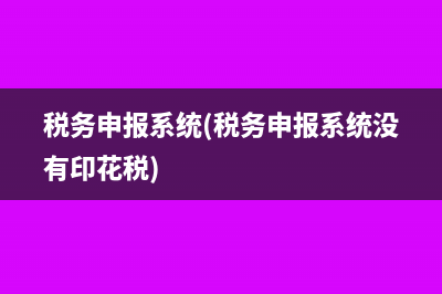 税务申报系统(税务申报系统没有印花税)