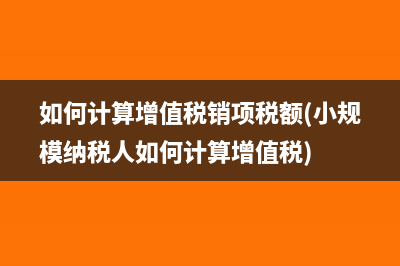 如何计算增值税销项税额(小规模纳税人如何计算增值税)