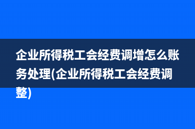 企业所得税工会经费调增怎么账务处理(企业所得税工会经费调整)