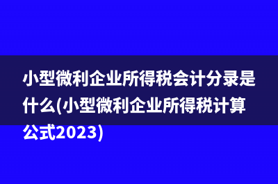小型微利企业所得税会计分录是什么(小型微利企业所得税计算公式2023)