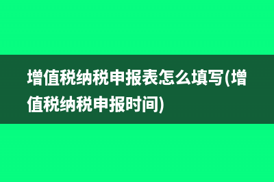 增值税纳税申报表怎么填写(增值税纳税申报时间)