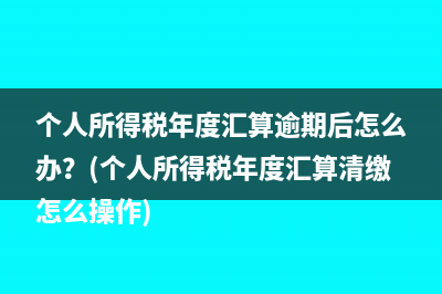个人所得税年度汇算逾期后怎么办？(个人所得税年度汇算清缴怎么操作)