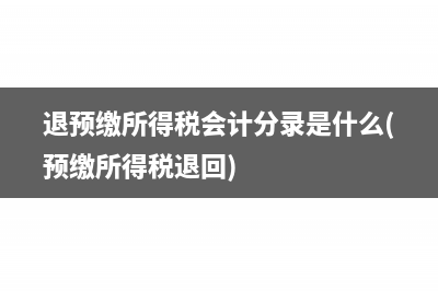 退预缴所得税会计分录是什么(预缴所得税退回)