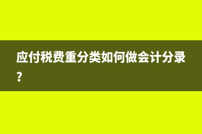 应付税费重分类如何做会计分录？