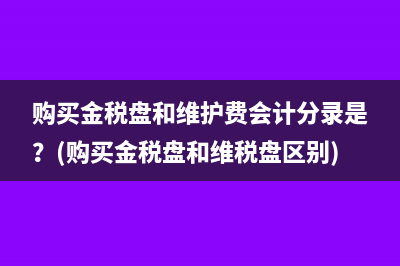 购买金税盘和维护费会计分录是？(购买金税盘和维税盘区别)