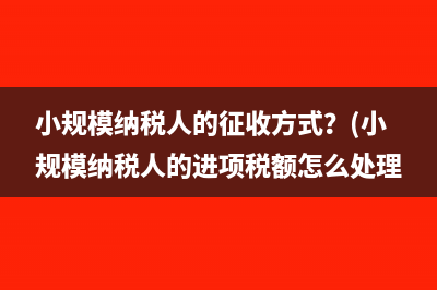小规模纳税人的征收方式？(小规模纳税人的进项税额怎么处理)