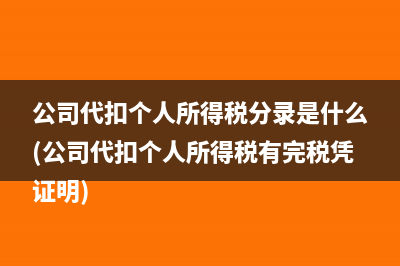 公司代扣个人所得税分录是什么(公司代扣个人所得税有完税凭证明)
