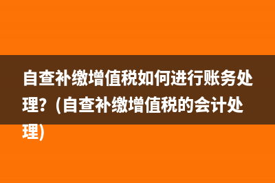 自查补缴增值税如何进行账务处理？(自查补缴增值税的会计处理)