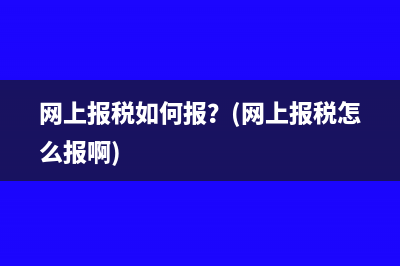 网上报税如何报？(网上报税怎么报啊)