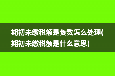 期初未缴税额是负数怎么处理(期初未缴税额是什么意思)