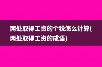 两处取得工资的个税怎么计算(两处取得工资的成语)
