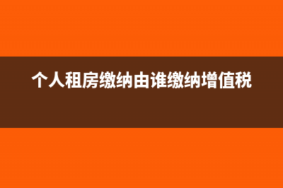 个人租房要交增值税吗(个人租房缴纳由谁缴纳增值税)
