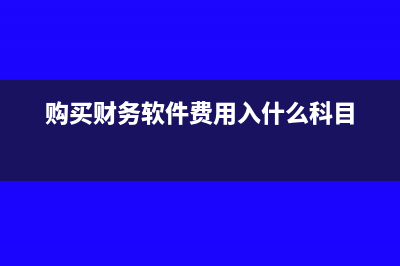 购买财务软件税率是多少钱(购买财务软件费用入什么科目)