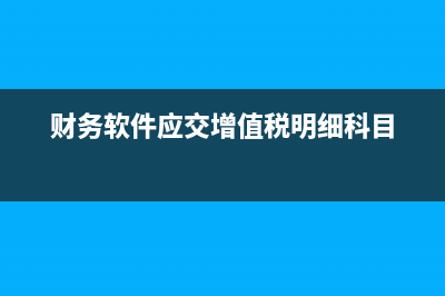 财务软件的增值税税率多少(财务软件应交增值税明细科目)
