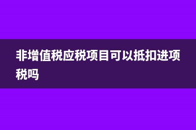 非增值税应税项目都包括哪些内容?(非增值税应税项目可以抵扣进项税吗)