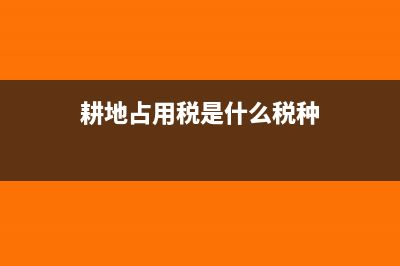 耕地占用税是什么?(耕地占用税是什么税种)