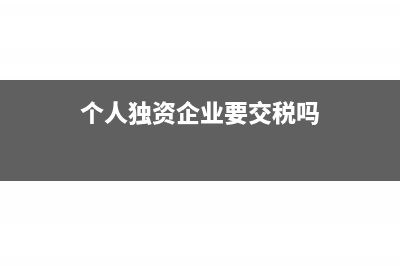 个人独资企业要交什么税?怎么申报?(个人独资企业要交税吗)