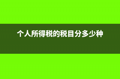 个人所得税的税单?(个人所得税的税目分多少种)
