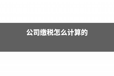 公司税费怎么计算公式?(公司缴税怎么计算的)