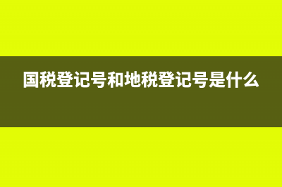 国税登记号和地税登记号是什么?(国税登记号和地税登记号是什么)