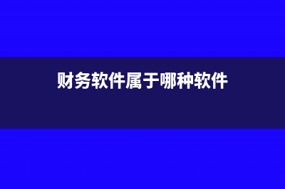 财务软件属于哪个税务编码(财务软件属于哪种软件)