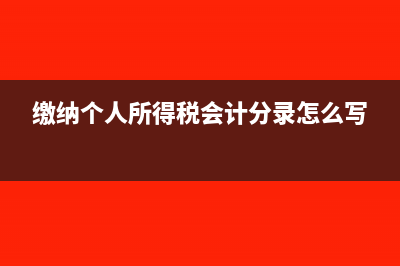缴纳个人所得税会计分录怎么做?(缴纳个人所得税会计分录怎么写)
