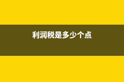 利润税概述?(利润税是多少个点)