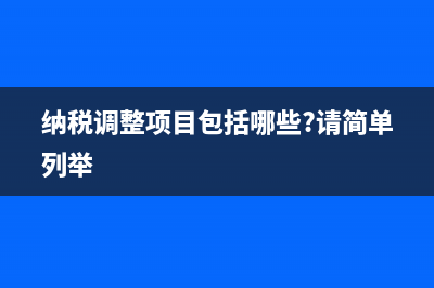 纳税调整项目有哪些?(纳税调整项目包括哪些?请简单列举)