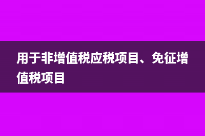 免征增值税项目包括哪些?(用于非增值税应税项目、免征增值税项目)