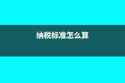 纳税标准?(纳税标准怎么算)