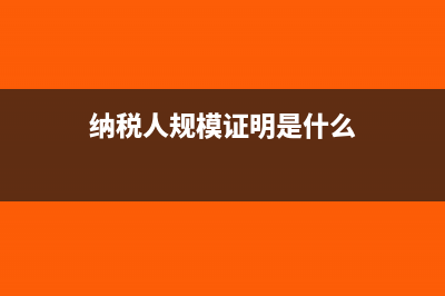 纳税规模是什么意思?(纳税人规模证明是什么)