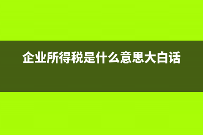 企业所得税是什么意思?(企业所得税是什么意思大白话)