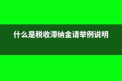 什么是税收滞纳金?(什么是税收滞纳金请举例说明)