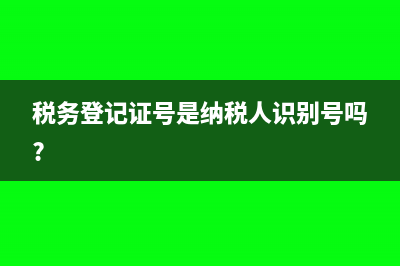 税务登记证号是什么?(税务登记证号是纳税人识别号吗?)