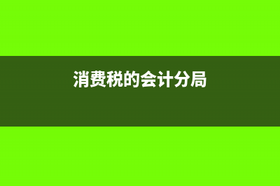 消费税的会计分录怎么做?(消费税的会计分局)