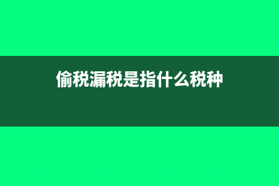 偷税漏税是指什么?(偷税漏税是指什么税种)