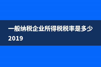 一般纳税企业所得税怎么征收?(一般纳税企业所得税税率是多少2019)