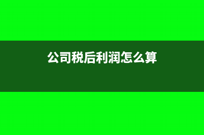 税后利润怎么算?(公司税后利润怎么算)