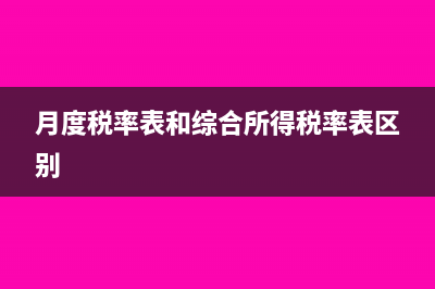 月度税率表和综合所得税率表?(月度税率表和综合所得税率表区别)
