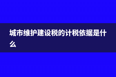 城市维护建设税的计税依据是什么?(城市维护建设税的计税依据是什么)