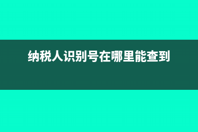 纳税人识别号在哪里?(纳税人识别号在哪里能查到)