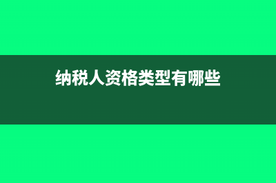 纳税人资格类型是什么?(纳税人资格类型有哪些)